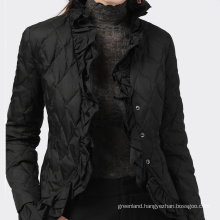 Eco Friendly Outdoor Sustainable Clothing Rpet Woman Outwear Recycle Recycled Jacket With Ruffles